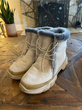 Laidback London Emre Ankle Boots Suede Chunky Lace Up 40